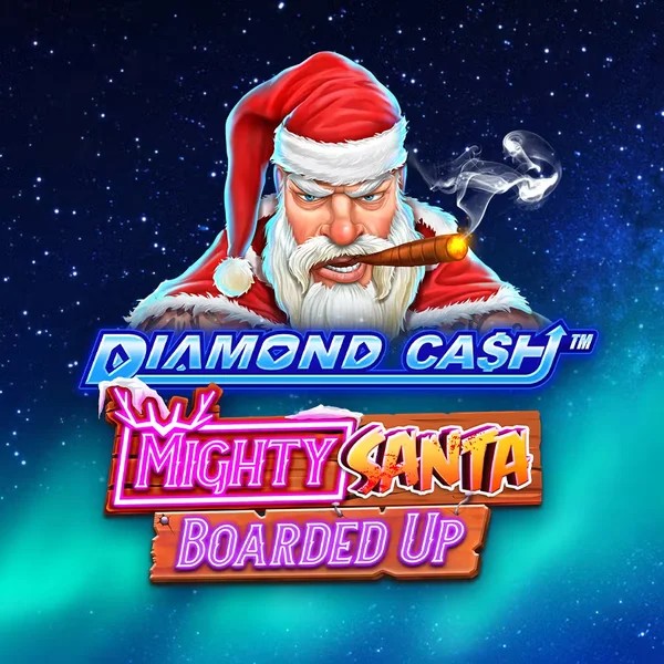 Diamond Cash Mighty Santa Boarded Up by Greentube, showcased at uicflamesbasketball.com – game logo